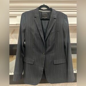 Banana Republic Black Pinstriped Professional Blazer Suit Coat Size 16 Tall